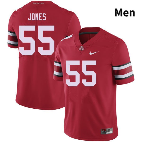 Ohio State Buckeyes Matthew Jones Men's #55 Red Authentic Stitched College Football Jersey